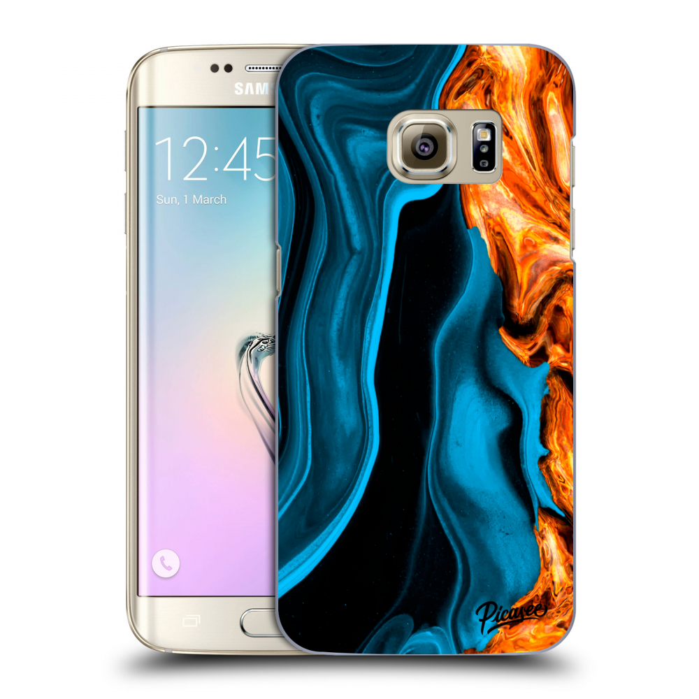 Picasee silikonowe przeźroczyste etui na Samsung Galaxy S7 Edge G935F - Gold blue