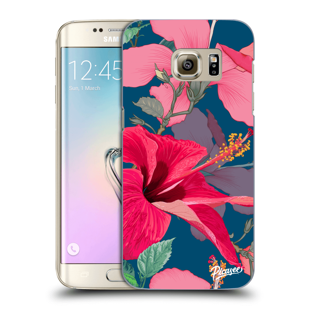 Picasee silikonowe przeźroczyste etui na Samsung Galaxy S7 Edge G935F - Hibiscus
