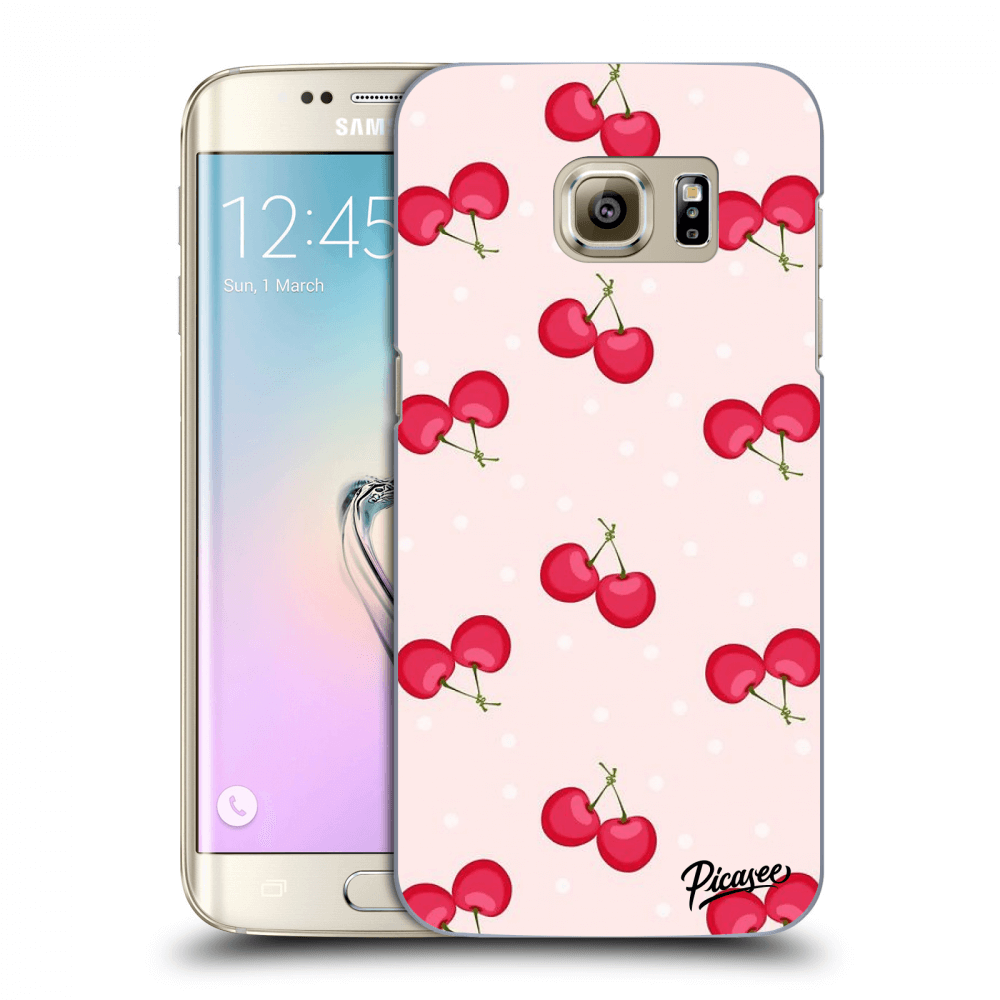Picasee silikonowe przeźroczyste etui na Samsung Galaxy S7 Edge G935F - Cherries