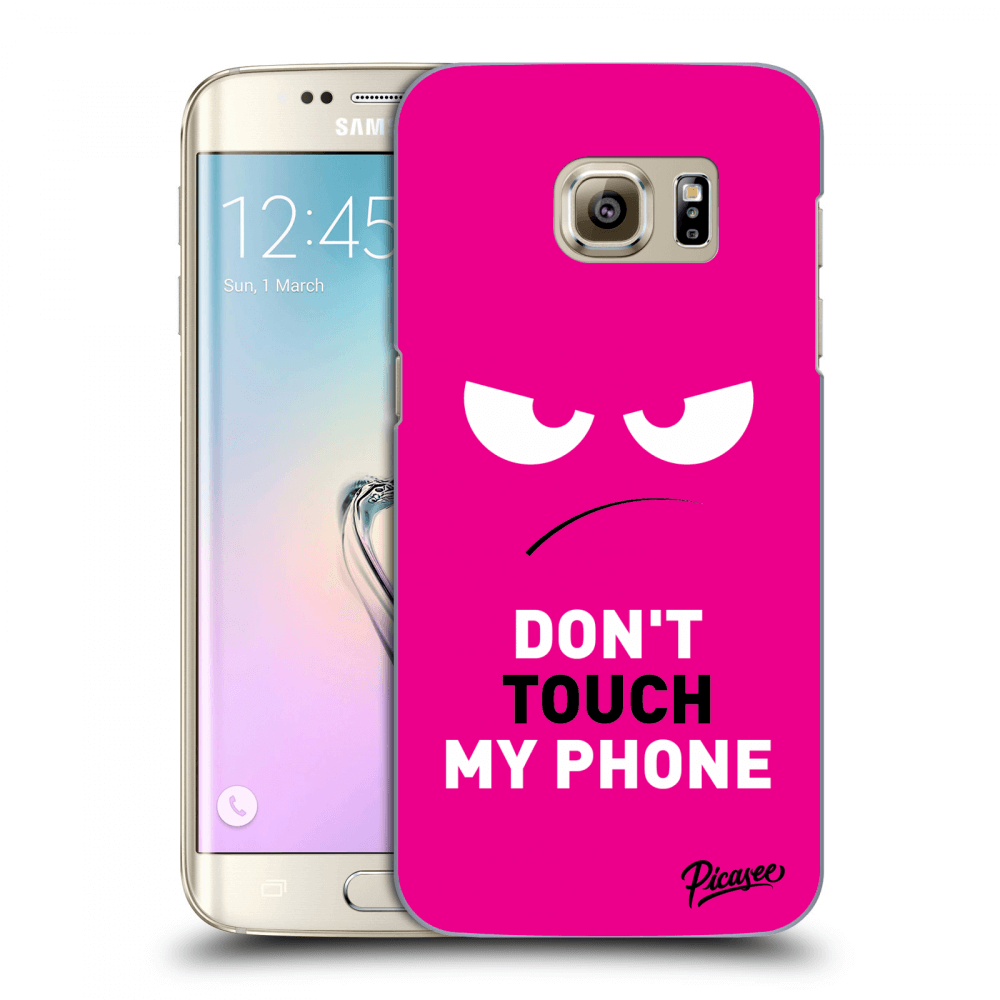 Picasee silikonowe przeźroczyste etui na Samsung Galaxy S7 Edge G935F - Angry Eyes - Pink