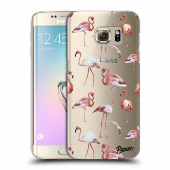Picasee silikonowe przeźroczyste etui na Samsung Galaxy S7 Edge G935F - Flamingos