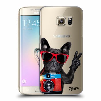 Picasee silikonowe przeźroczyste etui na Samsung Galaxy S7 Edge G935F - French Bulldog