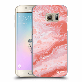 Picasee silikonowe przeźroczyste etui na Samsung Galaxy S7 Edge G935F - Red liquid