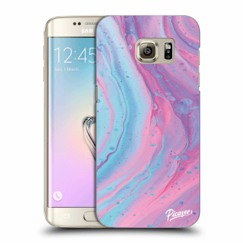 Picasee silikonowe przeźroczyste etui na Samsung Galaxy S7 Edge G935F - Pink liquid