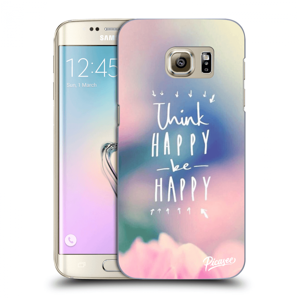 Picasee silikonowe przeźroczyste etui na Samsung Galaxy S7 Edge G935F - Think happy be happy