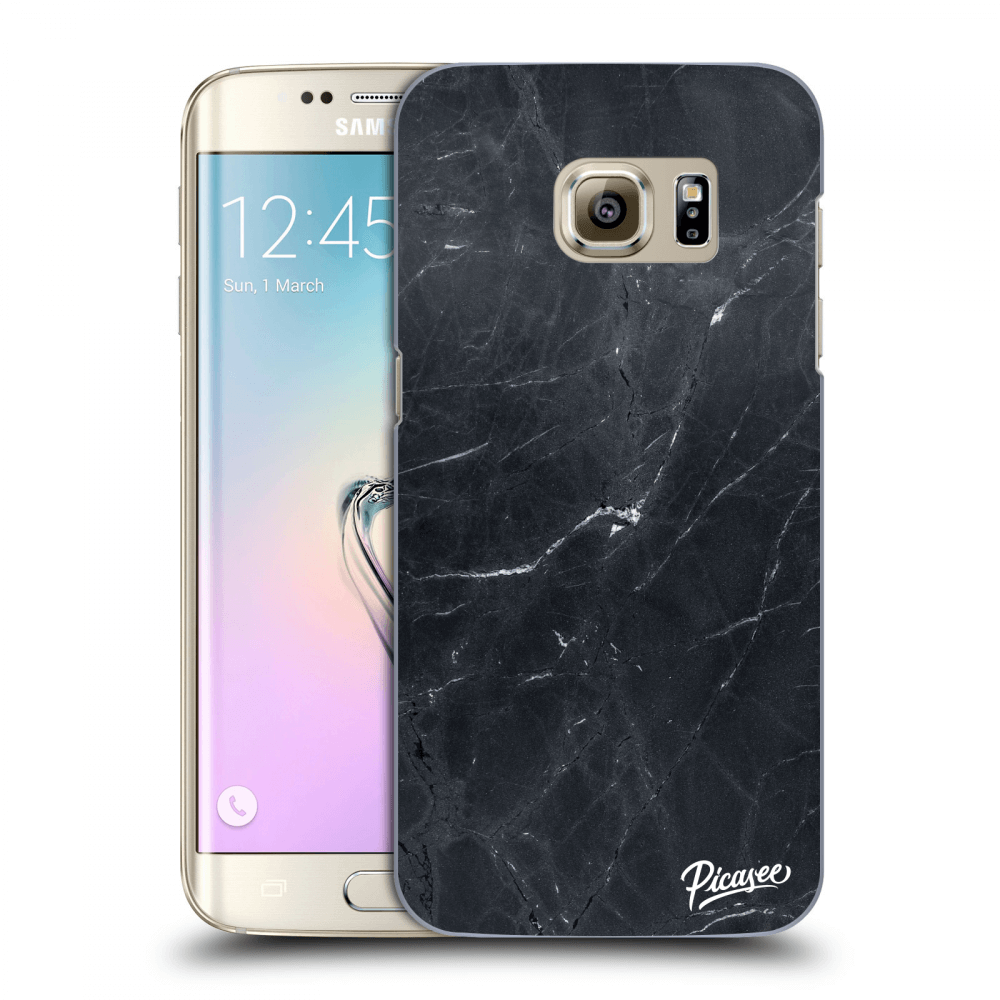Picasee silikonowe przeźroczyste etui na Samsung Galaxy S7 Edge G935F - Black marble