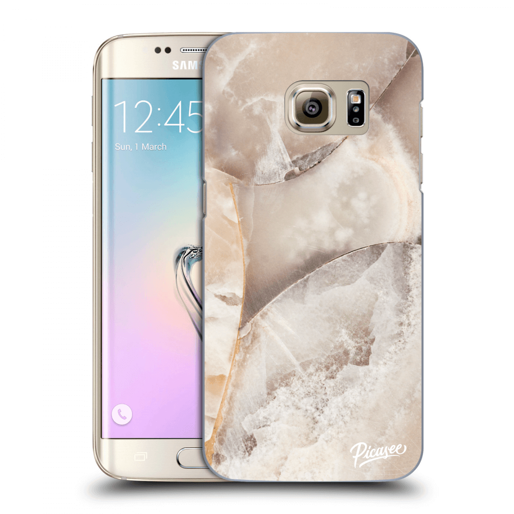 Picasee silikonowe przeźroczyste etui na Samsung Galaxy S7 Edge G935F - Cream marble