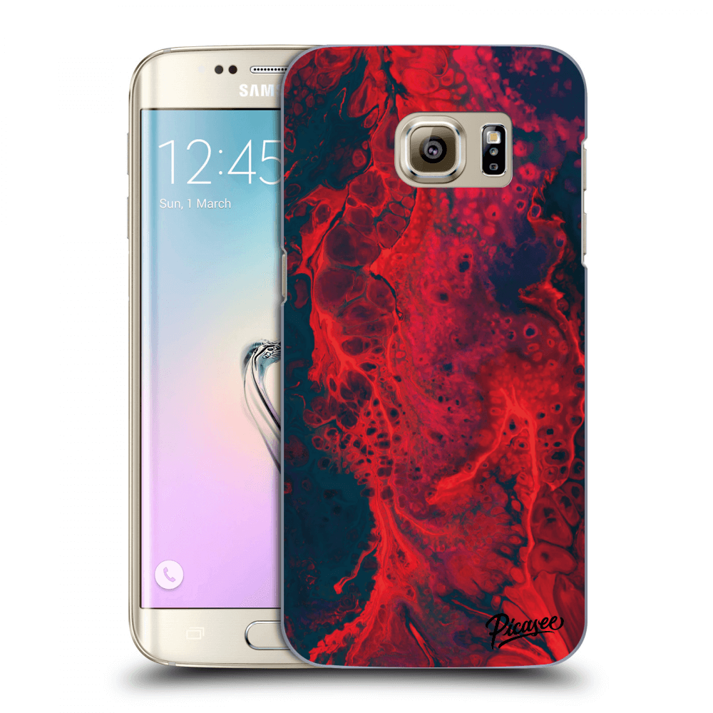 Picasee silikonowe przeźroczyste etui na Samsung Galaxy S7 Edge G935F - Organic red