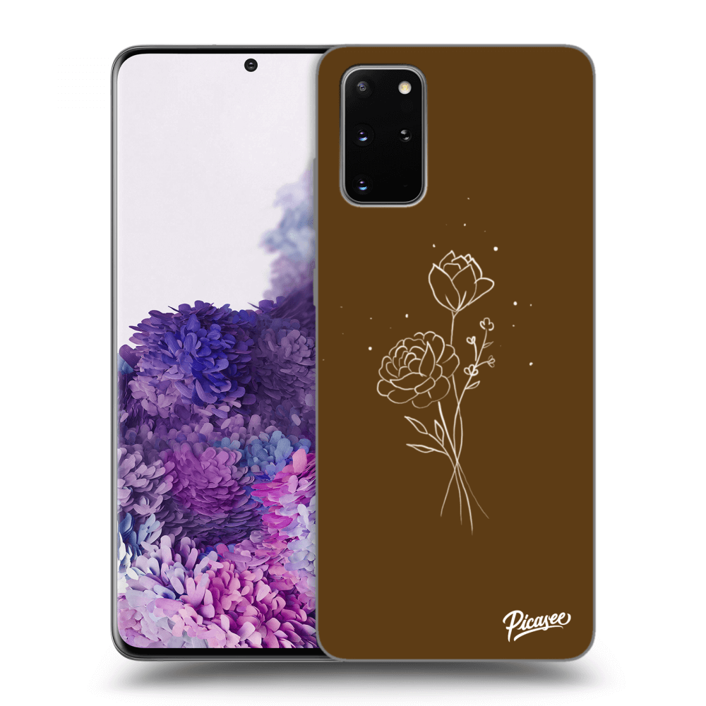 Picasee silikonowe przeźroczyste etui na Samsung Galaxy S20+ G985F - Brown flowers