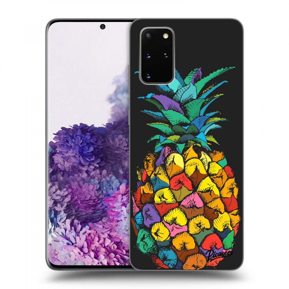 Picasee silikonowe czarne etui na Samsung Galaxy S20+ G985F - Pineapple