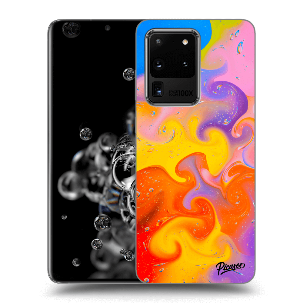 Picasee silikonowe przeźroczyste etui na Samsung Galaxy S20 Ultra 5G G988F - Bubbles