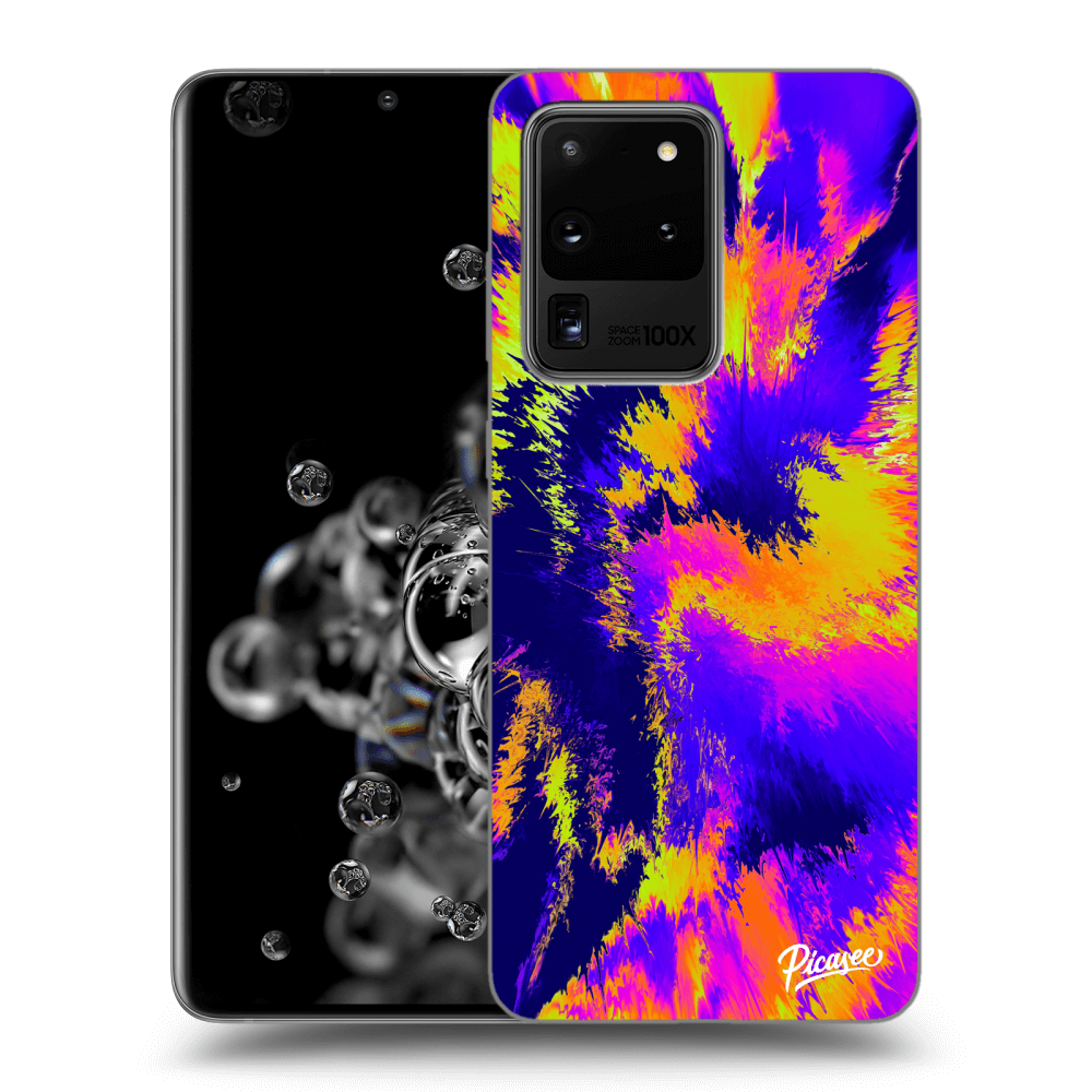 Picasee silikonowe czarne etui na Samsung Galaxy S20 Ultra 5G G988F - Burn