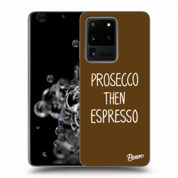 Picasee silikonowe czarne etui na Samsung Galaxy S20 Ultra 5G G988F - Prosecco then espresso