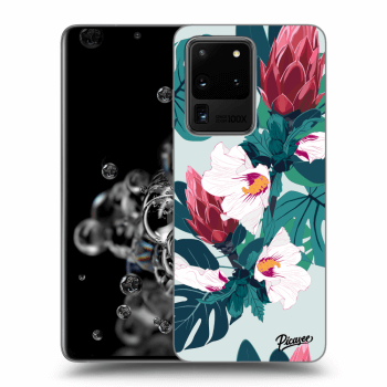 Picasee silikonowe czarne etui na Samsung Galaxy S20 Ultra 5G G988F - Rhododendron