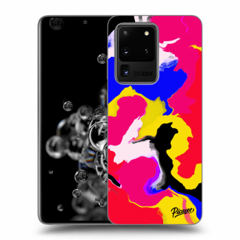 Picasee silikonowe czarne etui na Samsung Galaxy S20 Ultra 5G G988F - Watercolor
