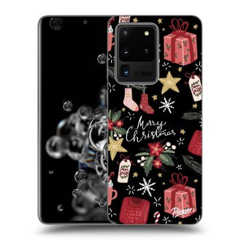 Picasee silikonowe czarne etui na Samsung Galaxy S20 Ultra 5G G988F - Christmas