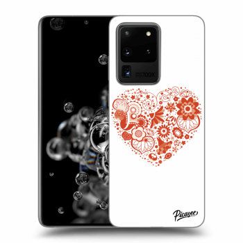 Picasee silikonowe czarne etui na Samsung Galaxy S20 Ultra 5G G988F - Big heart