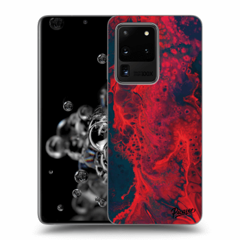 Picasee silikonowe czarne etui na Samsung Galaxy S20 Ultra 5G G988F - Organic red