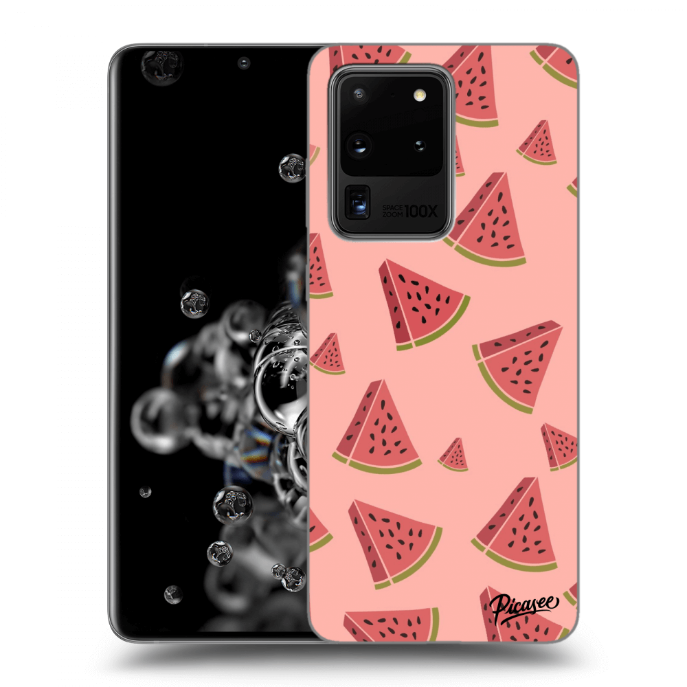 Picasee silikonowe czarne etui na Samsung Galaxy S20 Ultra 5G G988F - Watermelon
