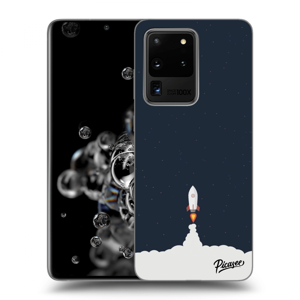Picasee silikonowe czarne etui na Samsung Galaxy S20 Ultra 5G G988F - Astronaut 2
