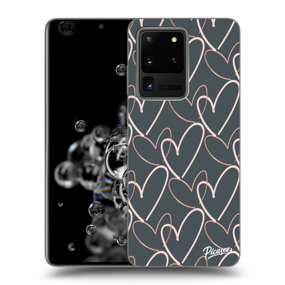 Picasee silikonowe czarne etui na Samsung Galaxy S20 Ultra 5G G988F - Lots of love