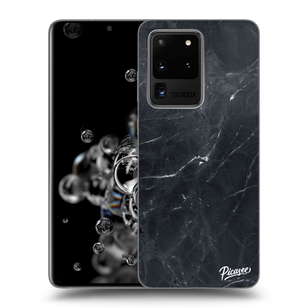 Picasee silikonowe czarne etui na Samsung Galaxy S20 Ultra 5G G988F - Black marble