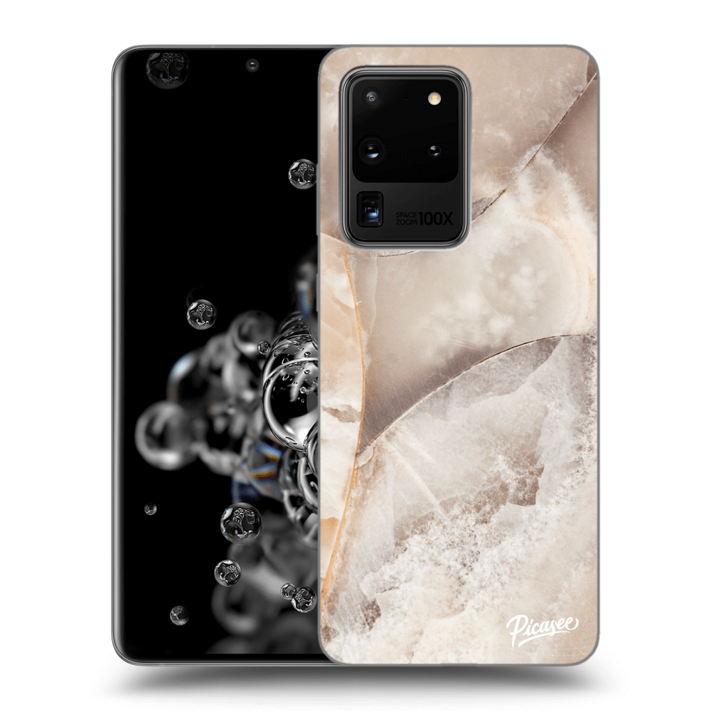 Picasee silikonowe przeźroczyste etui na Samsung Galaxy S20 Ultra 5G G988F - Cream marble