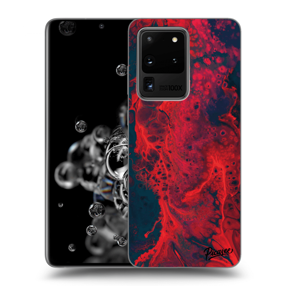 Picasee silikonowe czarne etui na Samsung Galaxy S20 Ultra 5G G988F - Organic red