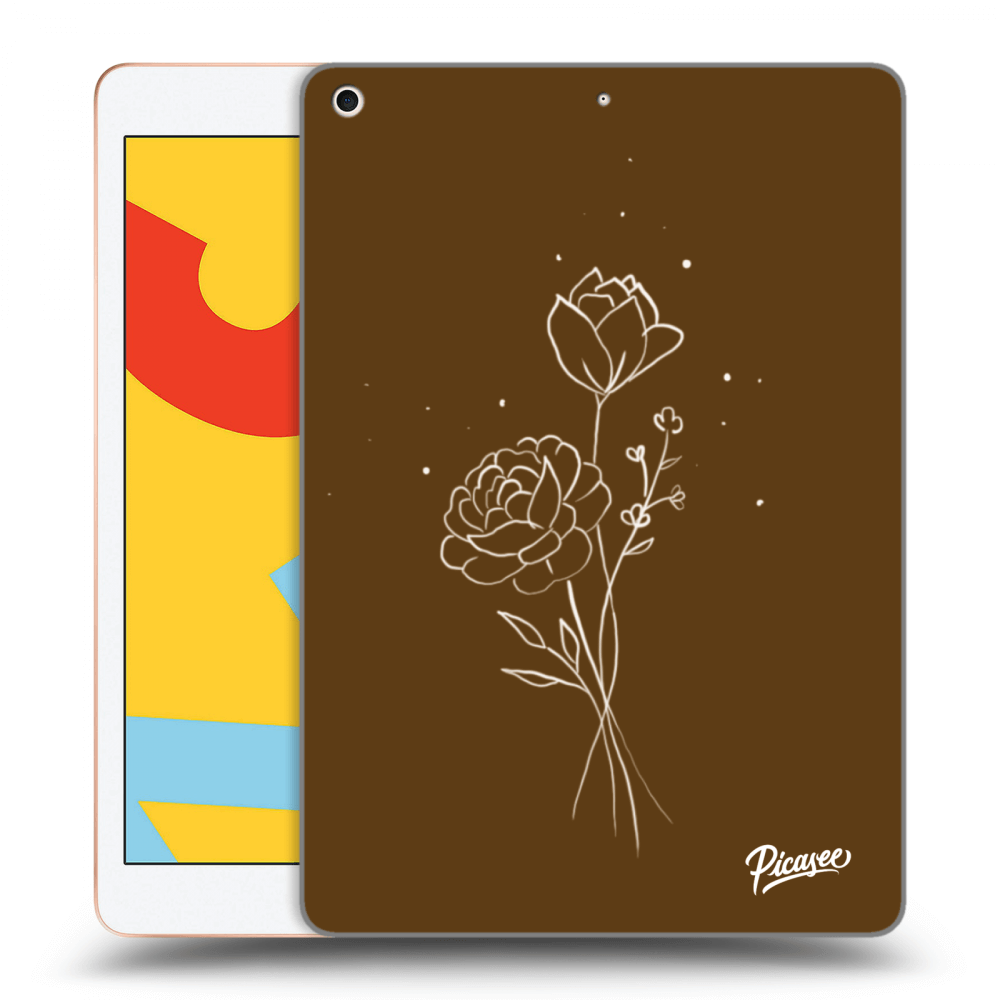 Picasee silikonowe przeźroczyste etui na Apple iPad 10.2" 2019 (7. gen) - Brown flowers