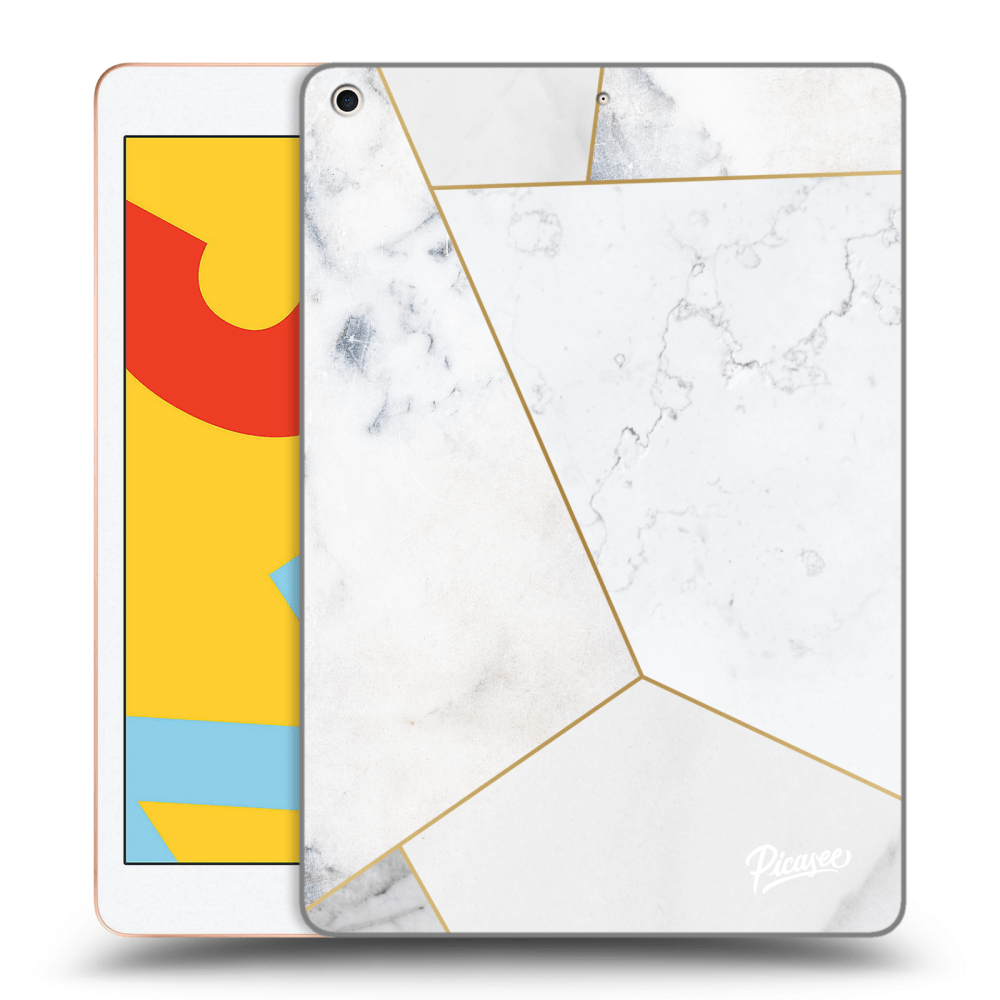 Picasee silikonowe przeźroczyste etui na Apple iPad 10.2" 2019 (7. gen) - White tile