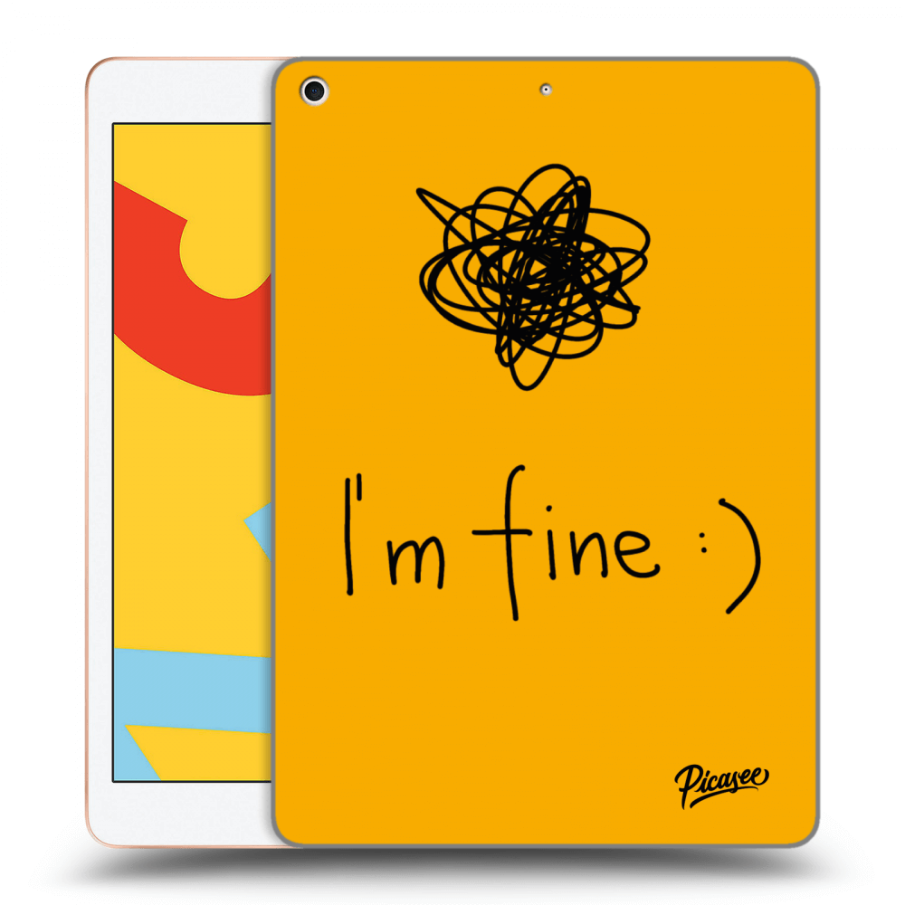 Picasee silikonowe czarne etui na Apple iPad 10.2" 2019 (7. gen) - I am fine