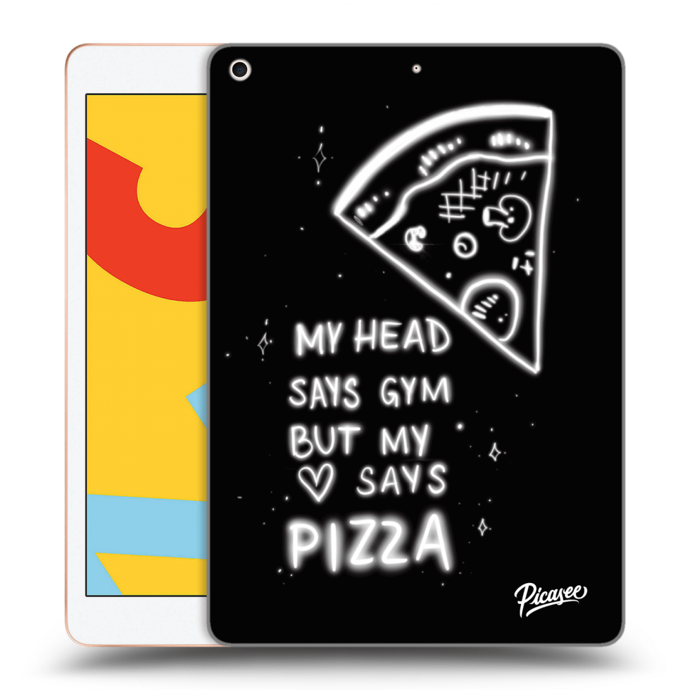 Picasee silikonowe czarne etui na Apple iPad 10.2" 2019 (7. gen) - Pizza