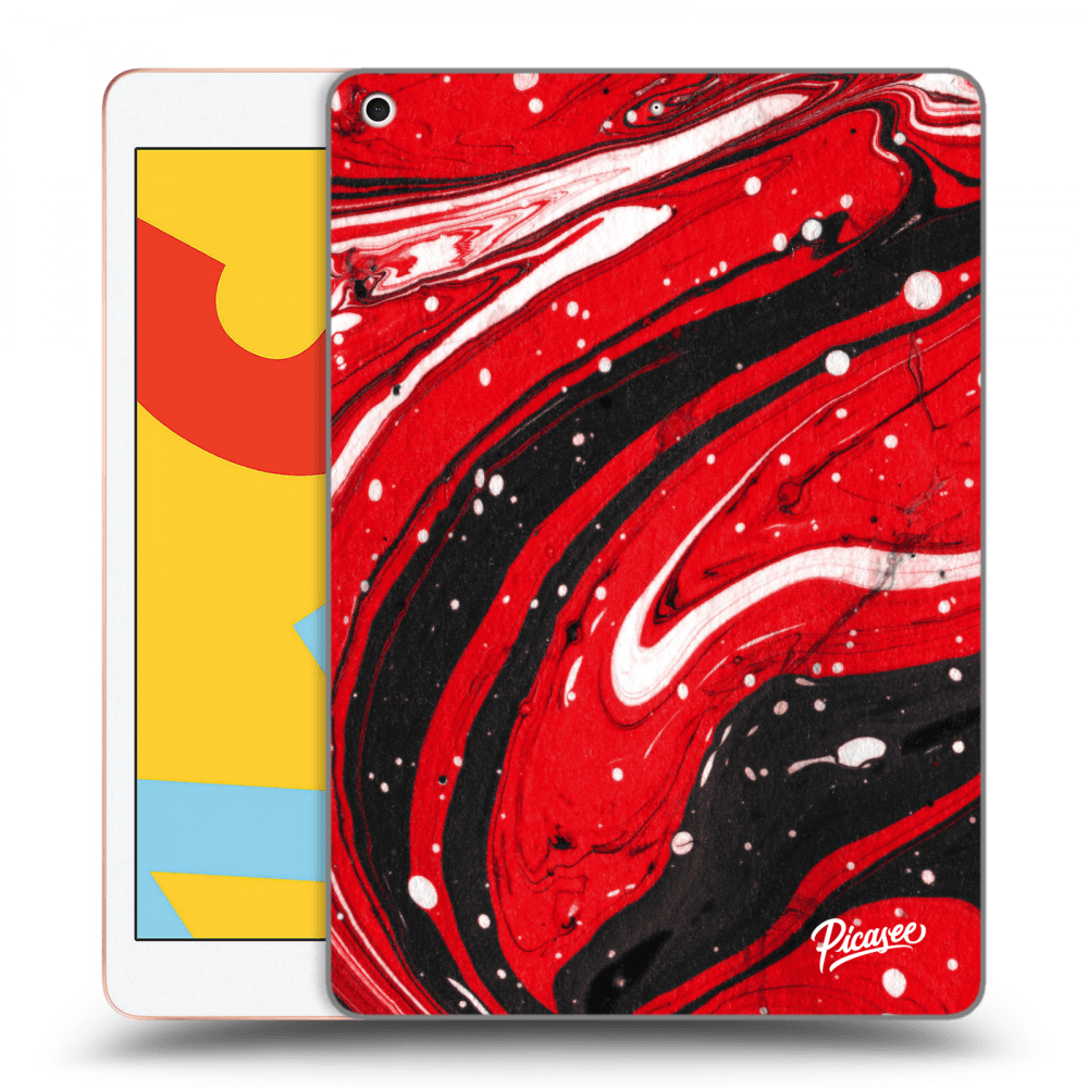 Picasee silikonowe przeźroczyste etui na Apple iPad 10.2" 2019 (7. gen) - Red black