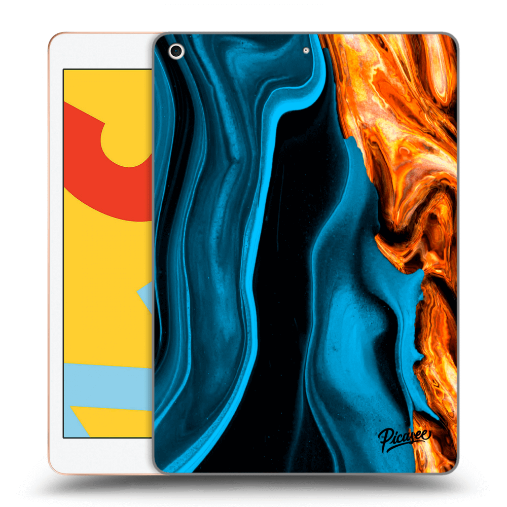 Picasee silikonowe przeźroczyste etui na Apple iPad 10.2" 2019 (7. gen) - Gold blue