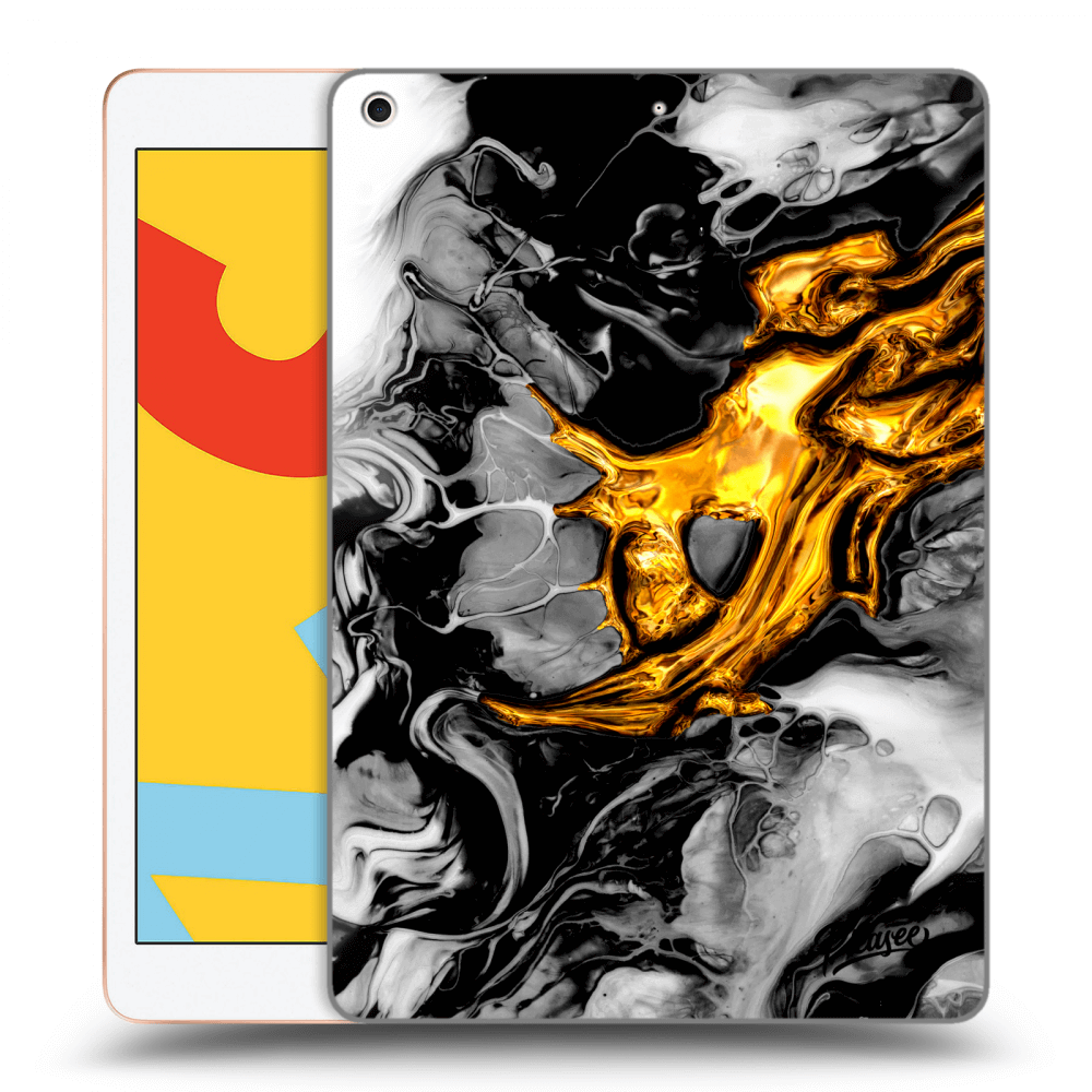 Picasee silikonowe przeźroczyste etui na Apple iPad 10.2" 2019 (7. gen) - Black Gold 2