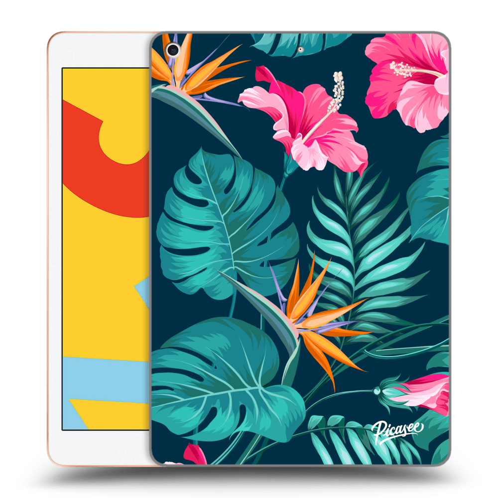 Picasee silikonowe przeźroczyste etui na Apple iPad 10.2" 2019 (7. gen) - Pink Monstera