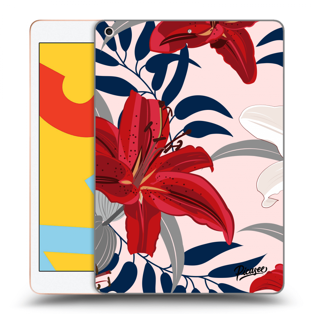 Picasee silikonowe czarne etui na Apple iPad 10.2" 2019 (7. gen) - Red Lily