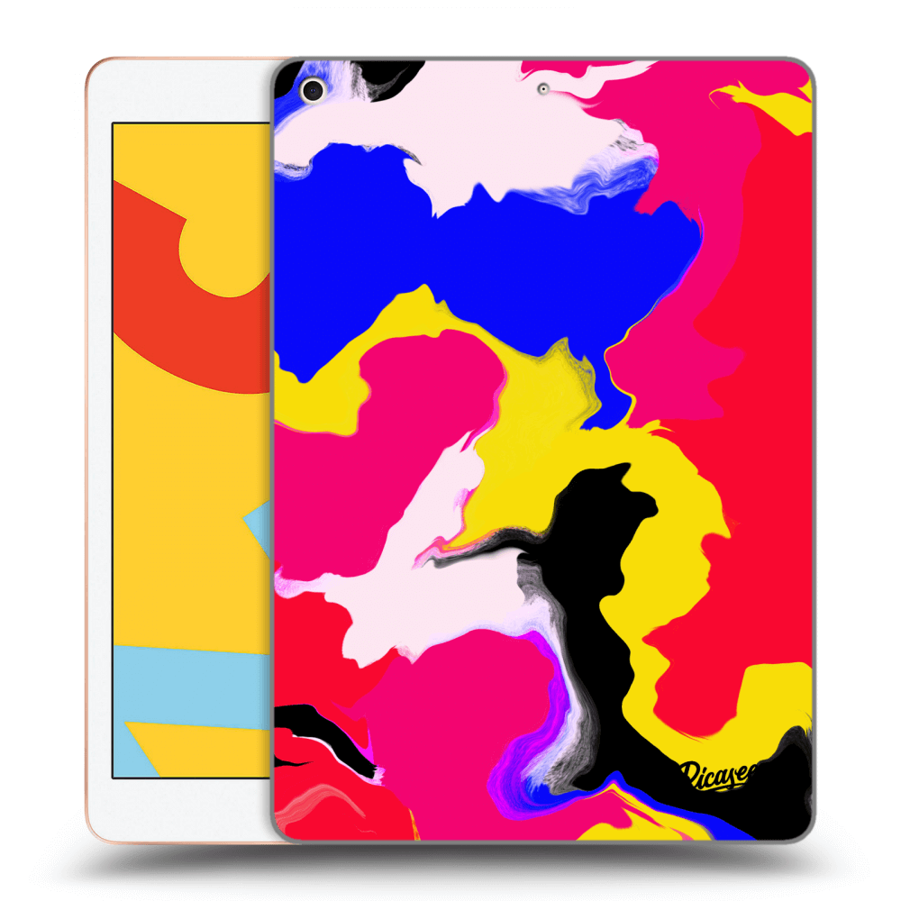 Picasee silikonowe czarne etui na Apple iPad 10.2" 2019 (7. gen) - Watercolor