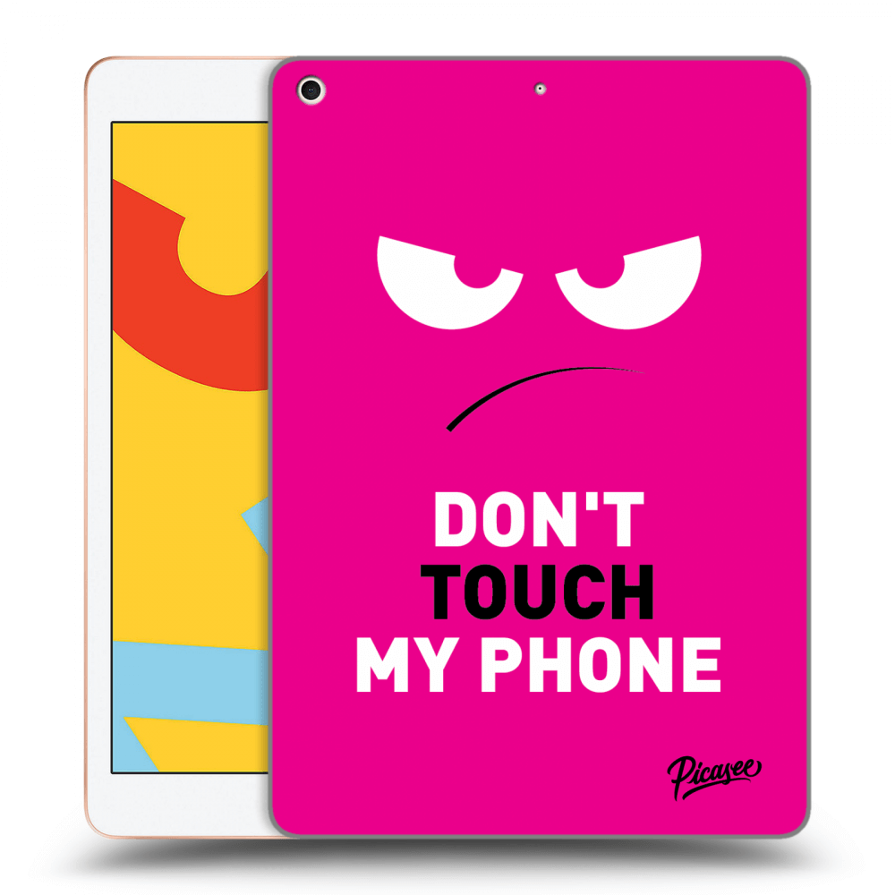 Picasee silikonowe czarne etui na Apple iPad 10.2" 2019 (7. gen) - Angry Eyes - Pink