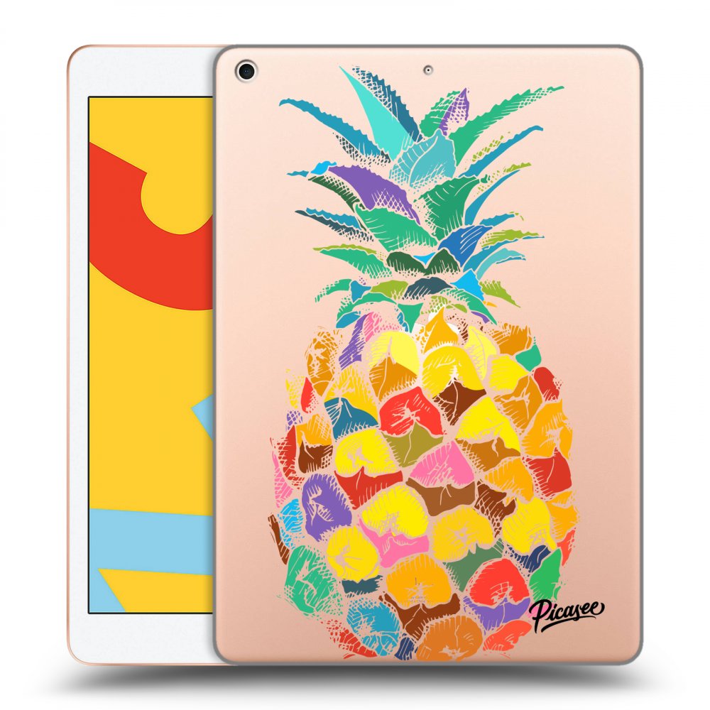 Picasee silikonowe przeźroczyste etui na Apple iPad 10.2" 2019 (7. gen) - Pineapple