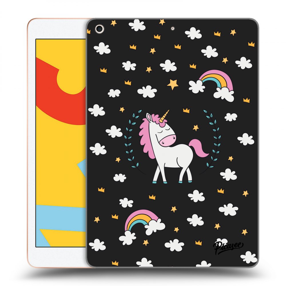Picasee silikonowe czarne etui na Apple iPad 10.2" 2019 (7. gen) - Unicorn star heaven