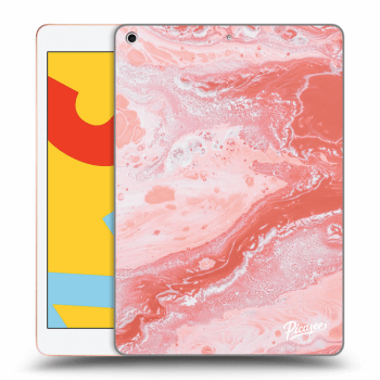 Picasee silikonowe przeźroczyste etui na Apple iPad 10.2" 2019 (7. gen) - Red liquid