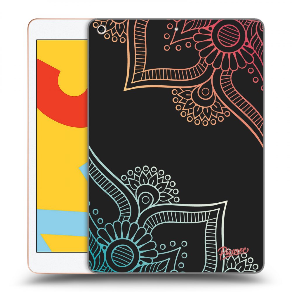 Picasee silikonowe czarne etui na Apple iPad 10.2" 2019 (7. gen) - Flowers pattern