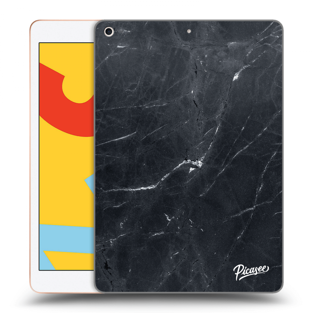 Picasee silikonowe przeźroczyste etui na Apple iPad 10.2" 2019 (7. gen) - Black marble