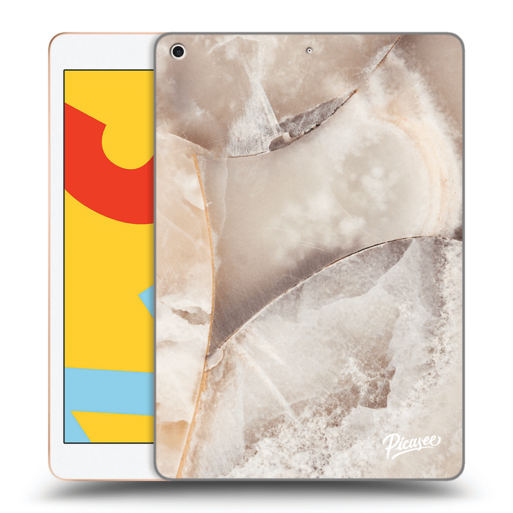 Picasee silikonowe czarne etui na Apple iPad 10.2" 2019 (7. gen) - Cream marble