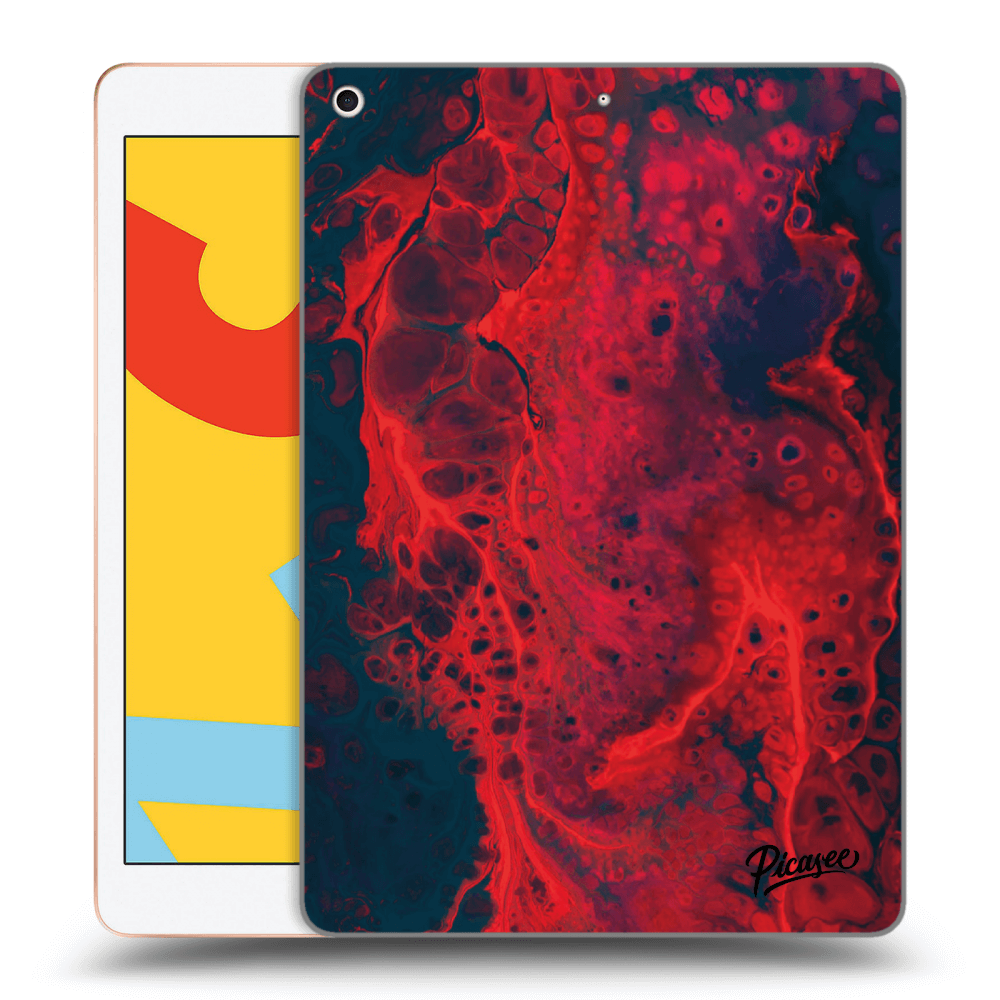 Picasee silikonowe czarne etui na Apple iPad 10.2" 2019 (7. gen) - Organic red