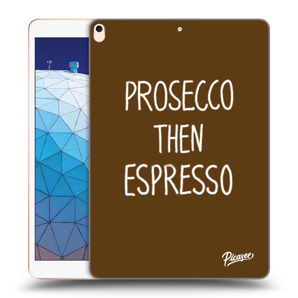 Picasee silikonowe przeźroczyste etui na Apple iPad Air 10.5" 2019 (3.gen) - Prosecco then espresso