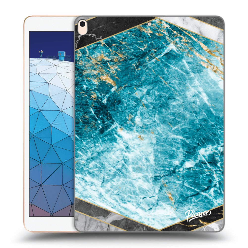 Picasee silikonowe przeźroczyste etui na Apple iPad Air 10.5" 2019 (3.gen) - Blue geometry