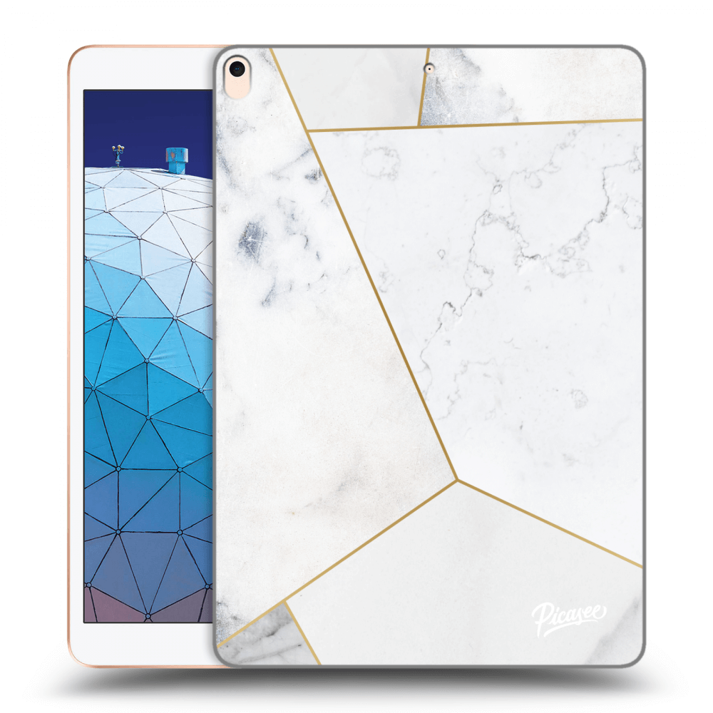 Picasee silikonowe przeźroczyste etui na Apple iPad Air 10.5" 2019 (3.gen) - White tile