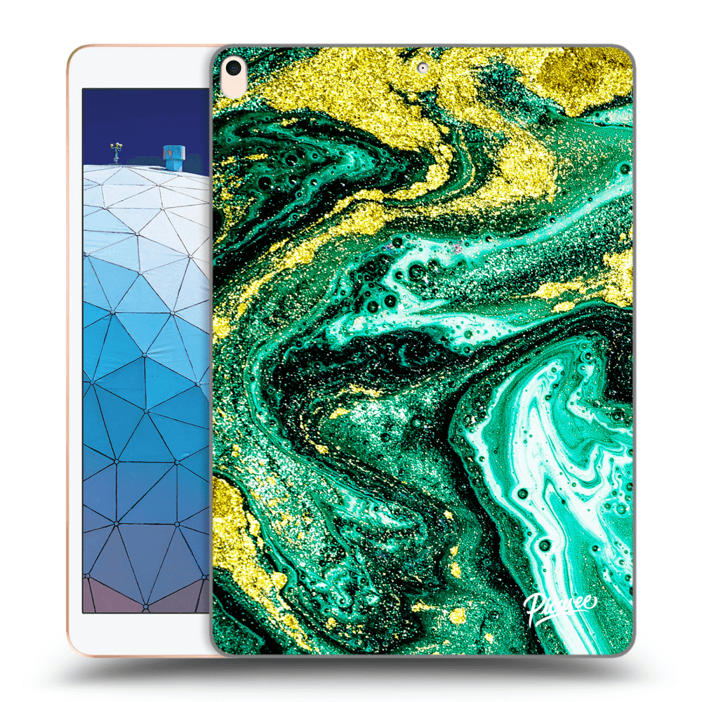 Picasee silikonowe przeźroczyste etui na Apple iPad Air 10.5" 2019 (3.gen) - Green Gold